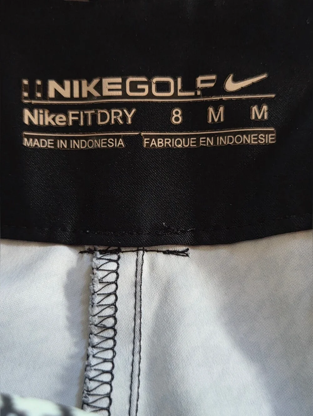 Nike Womens Golf Bermuda Shorts Size 8 Houndstooth Check Design Black & White
